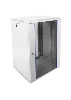 Шкаф коммутационный ЦМО ШРН-ЭКОНОМ (ШРН-Э-18.500) настенный 18U 600x520мм пер.дв.стекл 75кг серый 470мм 27.7кг 180град. 930мм