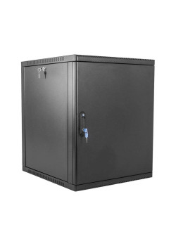 Шкаф коммутационный ЦМО (ШРН-9.350.1-9005) настенный 9U 600x350мм пер.дв.стал.лист 200кг черный 300мм