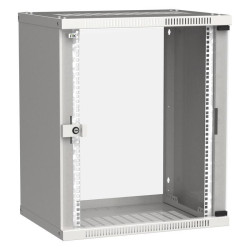 Шкаф коммутационный ITK Linea WE (LWE3-15U64-GF) настенный 15U 600x450мм пер.дв.стекл 50кг серый 400мм 200град. 715мм IP20 сталь