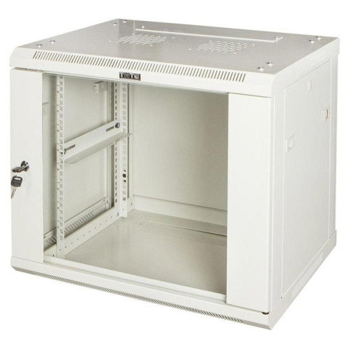 Шкаф коммутационный Lanmaster (TWT-CBWPG-18U-6X8-GY) настенный 18U 600x800мм пер.дв.стекл задн.дв.спл.стал.лист 60кг серый 700мм 45кг 902мм IP20 металл
