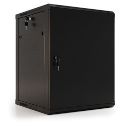 Шкаф коммутационный Hyperline (TWB-0645-SR-RAL9004) настенный 6U 600x450мм пер.дв.стал.лист 60кг черный 275мм 180град. 367мм IP20 сталь