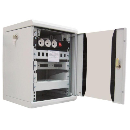 Шкаф коммутационный ЦМО (ШРН-8.255-10) настенный 8U 320x305мм пер.дв.стекл серый 255мм 8.1кг 180град. 420мм