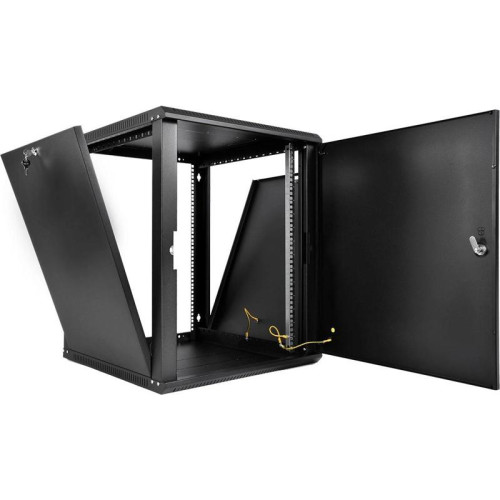 Шкаф коммутационный ЦМО ШРН-Эконом (ШРН-Э-18.500.1-9005) настенный 18U 600x520мм пер.дв.металл направл.под закл.гайки 75кг черный 470мм 26.82кг 180град. 878мм IP20 сталь