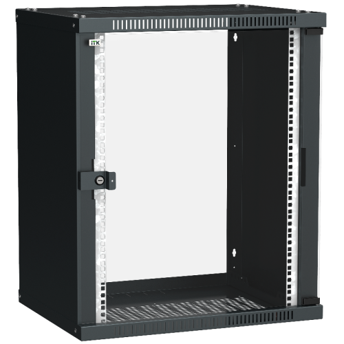 ITK Шкаф LINEA WE 15U 600x450мм дверь стекло черный
