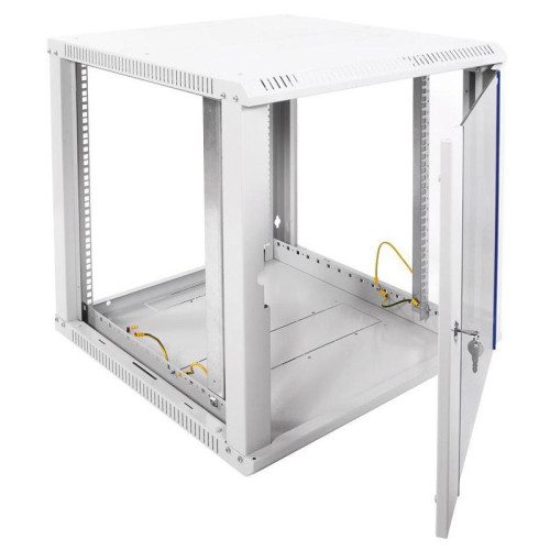 Шкаф коммутационный ЦМО ШРН-ЭКОНОМ (ШРН-Э-12.500) настенный 12U 600x520мм пер.дв.стекл 75кг серый 470мм 20.2кг 180град. 608мм