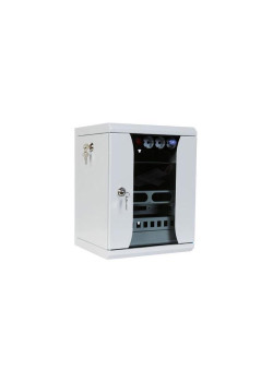 Шкаф коммутационный ЦМО (ШРН-12.255-10) настенный 12U 320x305мм пер.дв.стекл 100кг серый 255мм 10.62кг 180град. 600мм металл