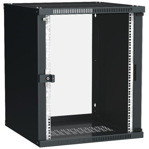 ITK Шкаф LINEA WE 15U 600x600мм дверь стекло черный