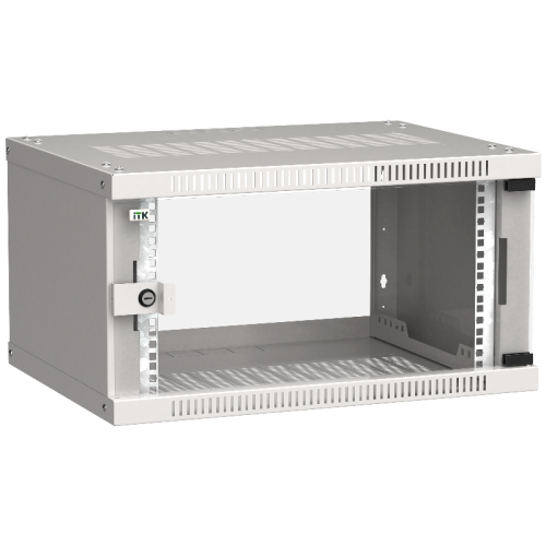 Шкаф LINEA WE 6U 600x450мм дверь стекло серый