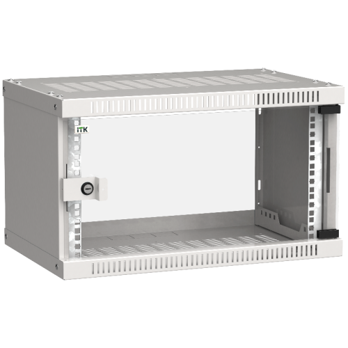 Шкаф LINEA WE 6U 550x350мм дверь стекло серый