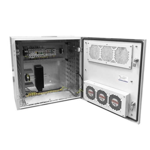Шкаф коммутационный ЦМО (ШТВ-Н-15.6.5-4ААА-Т1) настенный 15U 600x530мм пер.дв.металл несъемн.бок.пан. 150кг серый 120град. 750мм всепогодный с вентилятором с нагревателем укомплектованный