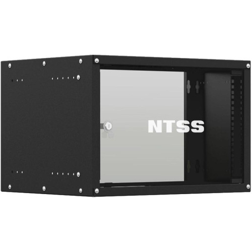 Шкаф коммутационный NTSS Lime (NTSS-WL6U5535GS-BL) настенный 6U 550x350мм пер.дв.стекл несъемн.бок.пан. 30кг черный 270мм 8.4кг 110град. 370мм IP20 сталь