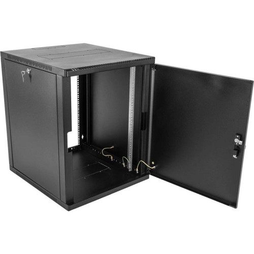 Шкаф коммутационный ЦМО (ШРН-6.350.1-9005) настенный 6U 600x350мм пер.дв.металл 200кг черный 300мм 180град.