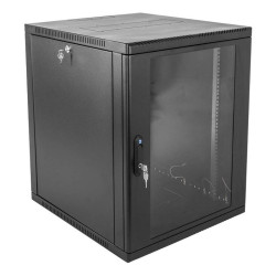 Шкаф коммутационный ЦМО (ШРН-12.650-9005) настенный 12U 600x658мм пер.дв.стекл 200кг серый 600мм 180град.