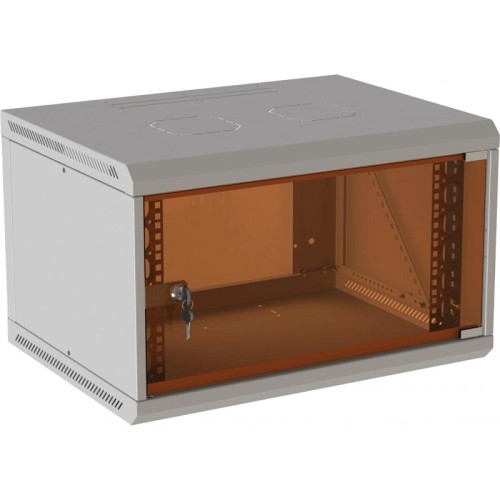 Шкаф коммутационный Suprlan ТВЛ-6U-600-350-СР (05-1060) настенный 6U 600x350мм пер.дв.стекл направл.под закл.гайки 70кг RAL 7035 285мм 13.3кг 360мм металл