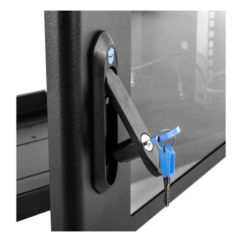 Шкаф коммутационный ЦМО (ШРН-9.650-9005) настенный 9U 600x658мм пер.дв.стекл 200кг черный 600мм 180град.