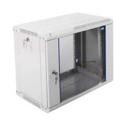 Шкаф коммутационный ЦМО ШРН-ЭКОНОМ (ШРН-Э-9.350) настенный 9U 600x350мм пер.дв.стекл 85кг серый 300мм 13.8кг 180град. 480мм