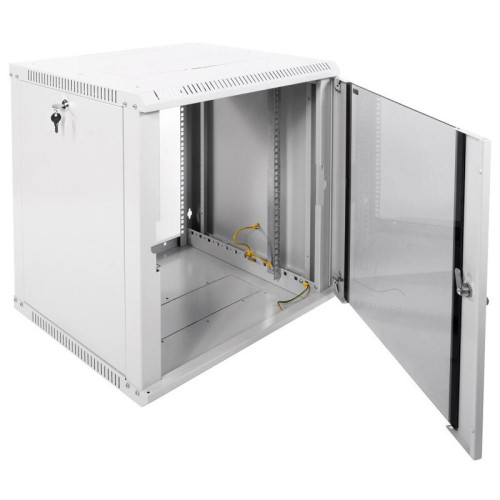 Шкаф коммутационный ЦМО ШРН-ЭКОНОМ (ШРН-Э-12.500) настенный 12U 600x520мм пер.дв.стекл 75кг серый 470мм 20.2кг 180град. 608мм