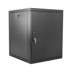 Шкаф коммутационный ЦМО (ШРН-12.650.1-9005) настенный 12U 600x658мм пер.дв.металл 200кг черный 600мм 180град.