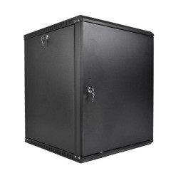 Шкаф коммутационный ЦМО ШРН-Эконом (ШРН-Э-15.500.1-9005) настенный 15U 600x520мм пер.дв.металл задн.дв.стал.лист направл.под закл.гайки 75кг черный 470мм 22.68кг 180град. 742мм IP20 металл