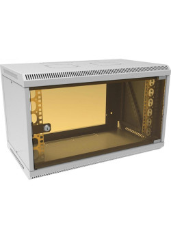 Шкаф коммутационный Suprlan ТВЛ-6U-600-350-СР (05-1060) настенный 6U 600x350мм пер.дв.стекл направл.под закл.гайки 70кг RAL 7035 285мм 13.3кг 360мм металл