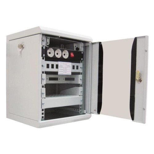 Шкаф коммутационный ЦМО (ШРН-12.255-10) настенный 12U 320x305мм пер.дв.стекл 100кг серый 255мм 10.62кг 180град. 600мм металл