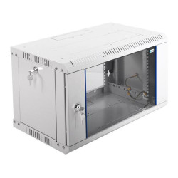Шкаф коммутационный ЦМО ШРН-ЭКОНОМ (ШРН-Э-6.350) настенный 6U 600x350мм пер.дв.стекл 85кг серый 300мм 11.4кг 180град. 345мм