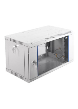 Шкаф коммутационный ЦМО ШРН-ЭКОНОМ (ШРН-Э-6.350) настенный 6U 600x350мм пер.дв.стекл 85кг серый 300мм 11.4кг 180град. 345мм