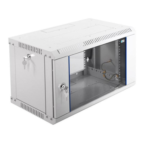 Шкаф коммутационный ЦМО ШРН-ЭКОНОМ (ШРН-Э-6.350) настенный 6U 600x350мм пер.дв.стекл 85кг серый 300мм 11.4кг 180град. 345мм