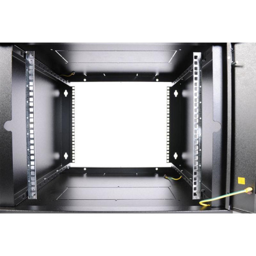 Шкаф коммутационный ЦМО ШРН-ЭКОНОМ (ШРН-Э-12.650-9005) настенный 12U 600x650мм пер.дв.стекл 65кг черный 600мм 23.94кг 180град. 608мм