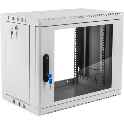 Шкаф коммутационный ЦМО (ШРН-9.350) настенный 9U 600x350мм пер.дв.стекл 200кг серый 300мм 180град.