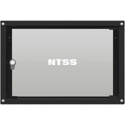 Шкаф коммутационный NTSS Lime (NTSS-WL6U5545GS-BL) настенный 6U 550x450мм пер.дв.стекл несъемн.бок.пан. 30кг черный 370мм 9.6кг 110град. 370мм IP20 сталь