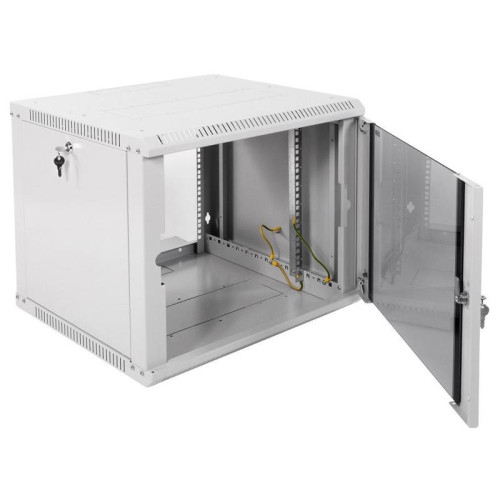 Шкаф коммутационный ЦМО ШРН-ЭКОНОМ (ШРН-Э-9.500) настенный 9U 600x520мм пер.дв.стекл 75кг серый 470мм 17.6кг 180град. 480мм