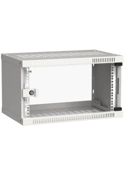 Шкаф LINEA WE 6U 600x450мм дверь стекло серый