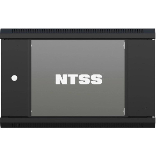 Шкаф коммутационный NTSS (NTSS-W6U6060GS-BL) настенный 6U 570x600мм пер.дв.стекл 60кг черный 500мм 18.8кг 220град. 370мм IP20 сталь