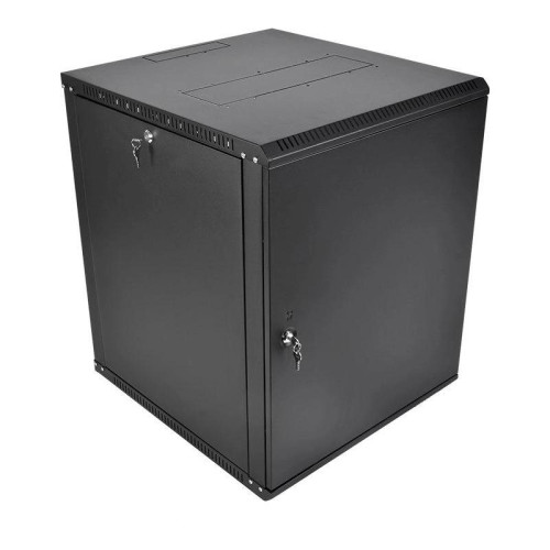 Шкаф коммутационный ЦМО ШРН-Эконом (ШРН-Э-15.650.1-9005) настенный 15U 600x650мм пер.дв.стал.лист 65кг черный 600мм 26.1кг 180град. 749мм IP20 металл