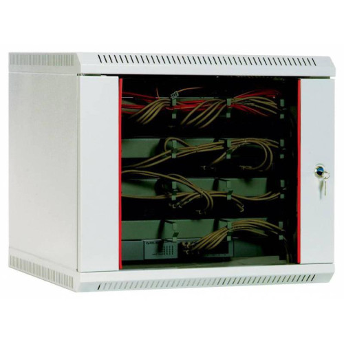 Шкаф коммутационный ЦМО (ШРН-15.650) настенный 15U 600x650мм пер.дв.стекл несъемн.бок.пан. 100кг серый 605мм 26.6кг 180град. 766мм