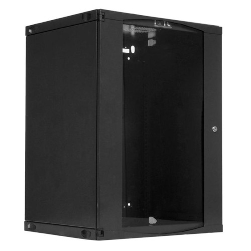 Шкаф коммутационный Lanmaster Next (TWT-CBWNG-12U-6X4-BK) настенный 12U 550x450мм пер.дв.стекл 60кг черный 18.5кг 658мм
