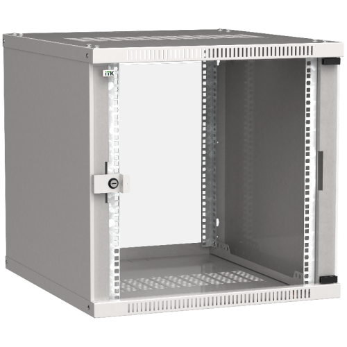 Шкаф LINEA WE 9U 600x450мм дверь стекло серый