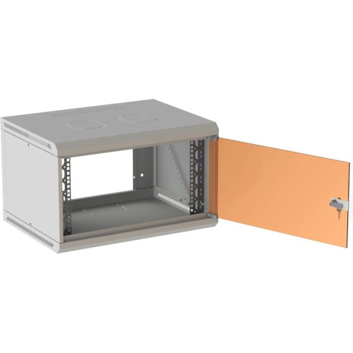 Шкаф коммутационный Suprlan ТВЛ-6U-600-350-СР (05-1060) настенный 6U 600x350мм пер.дв.стекл направл.под закл.гайки 70кг RAL 7035 285мм 13.3кг 360мм металл