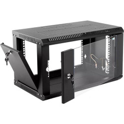 Шкаф коммутационный ЦМО ШРН-ЭКОНОМ (ШРН-Э-6.350-9005) настенный 6U 600x350мм пер.дв.стекл 85кг черный 300мм 11.43кг 180град. 342мм металл