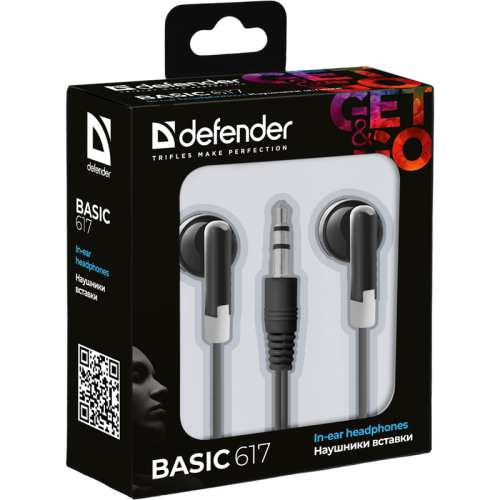 Defender #1 Наушники вставки Basic 617 черный