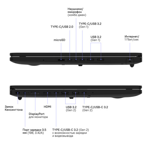 Ноутбук Rikor NINO 201.1/15/5600U/2x8Gb/1x512Gb/Win11Pro