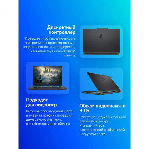Ноутбук MSI Cyborg 15 A13VF-1615XRU Core i7 13620H 32Gb SSD512Gb NVIDIA GeForce RTX4060 8Gb 15.6
