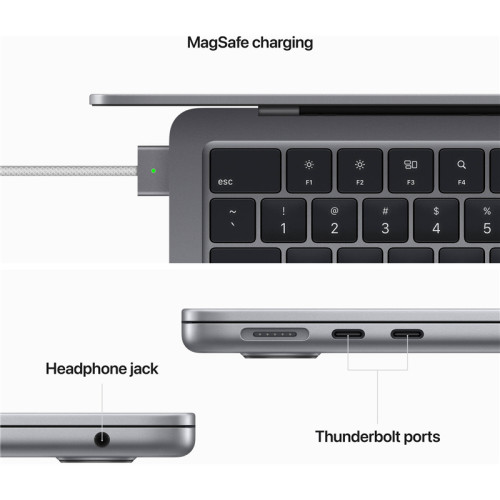 Ноутбук Apple/ 13-inch MacBook Air: Apple M2 with 8-core CPU, 8-core GPU/8Gb/256GB SSD - Space Gray