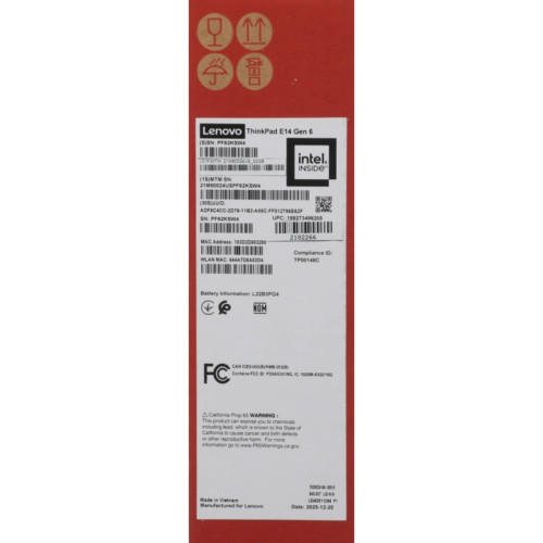Ноутбук Lenovo ThinkPad E14 G6 Core Ultra 5 125U 32Gb SSD512Gb Intel Graphics 14 Ноутбук Lenovo ThinkPad E14 G6 Core Ultra 5 125U 32Gb SSD512Gb Intel Graphics 14