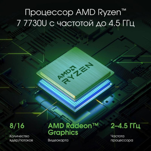 Ноутбук Digma Pro Pactos Ryzen 7 7730U 16Gb SSD512Gb AMD Radeon 16