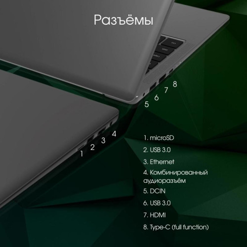 Ноутбук Digma Pro Sprint N Ryzen 5 5500U 16Gb SSD512Gb AMD Radeon 15.6