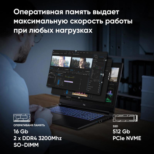 Ноутбук IRU Калибр 15ALC Core i5 12500H 16Gb SSD512Gb NVIDIA GeForce RTX 3050 4Gb 15.6