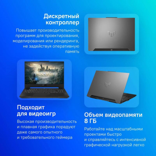 Ноутбук Asus TUF Gaming F15 FX507VV-LP186 Core i7 13620H 16Gb SSD512Gb NVIDIA GeForce RTX4060 8Gb 15.6