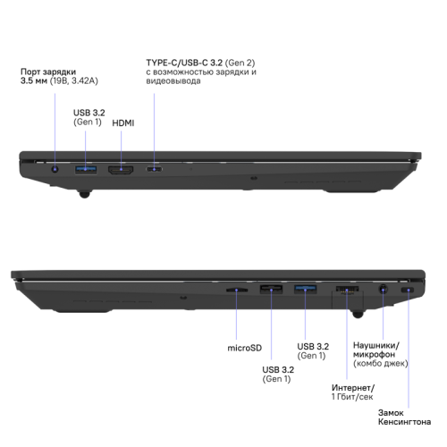 Ноутбук Rikor ARZ 103.2/15/5500U/1x8Gb/1x512Gb/Win11Pro